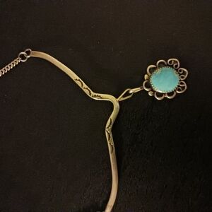 Vintage Silver Native American Turquoise Necklace